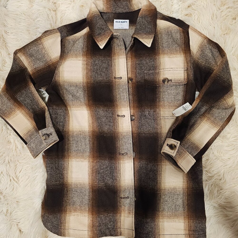 Womens Old Navy Oversized Soft-Brush Shacket size Large